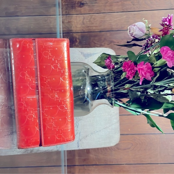 Christian Dior trotter leather bicolor pink orange wallet - Picture 2 of 10